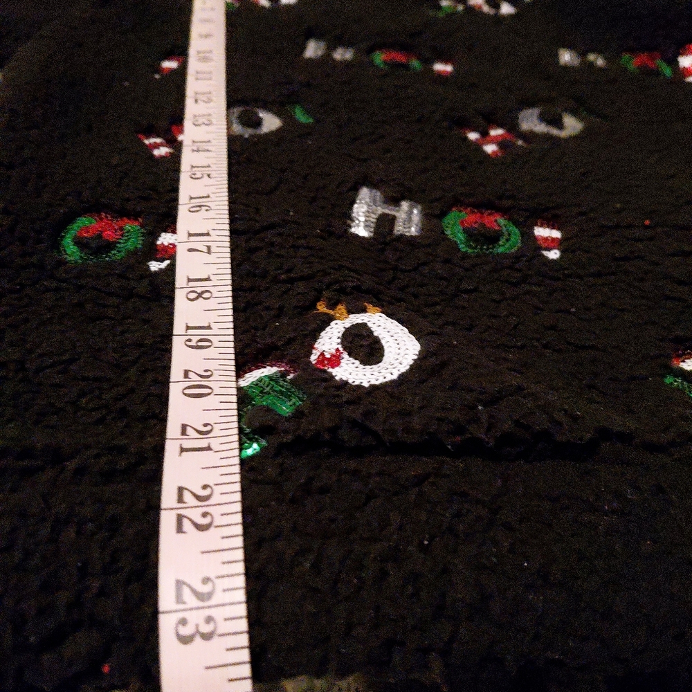 Christmas Festive Black Sweater with Holiday Accents Size XL - Picture 5 of 6